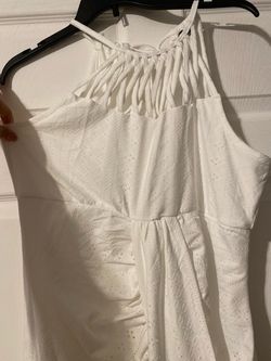 White Eyelet Halter Dress