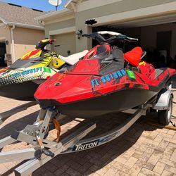 👉 Sea-Doo Sparks (Riva Exhaust) + Triton Trailer – 1 Running, 1 Project