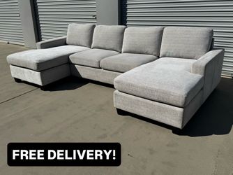 FREE DELIVERY || Bob’s Furniture 3Pc Double Chaise Sectional Couch