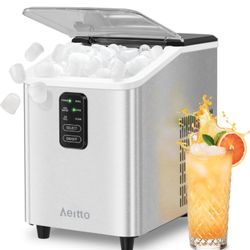 Aeitto Ice Maker Countertop 26lbs/24H, Ice Machine 8 Ice Cubes Ready in 6 Mins