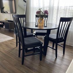 Black Round Dining Room Table 