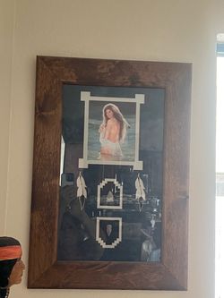 Framed Native American Art Print with Arrowheads