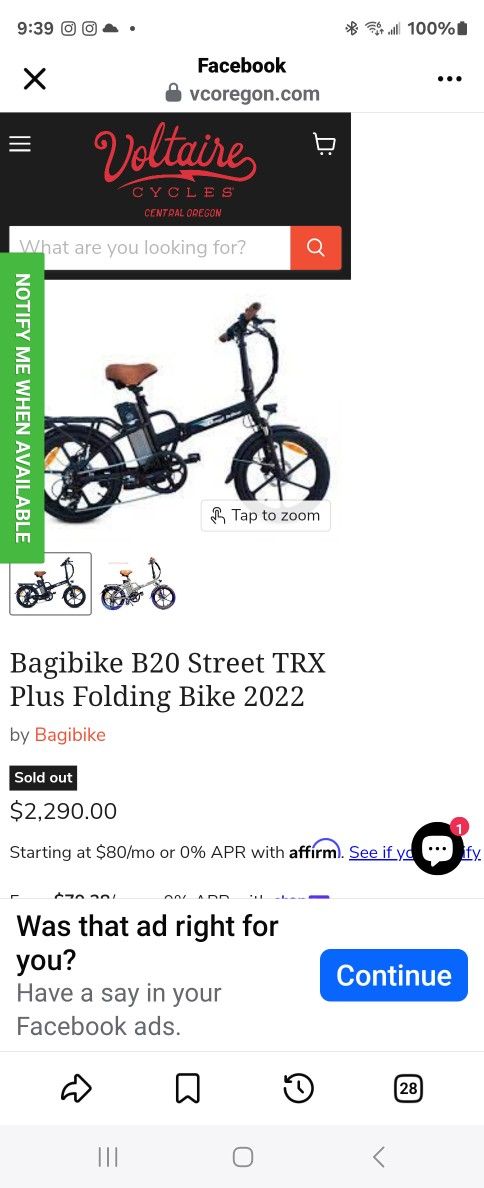 Like New Bagi Street B20 Bike 