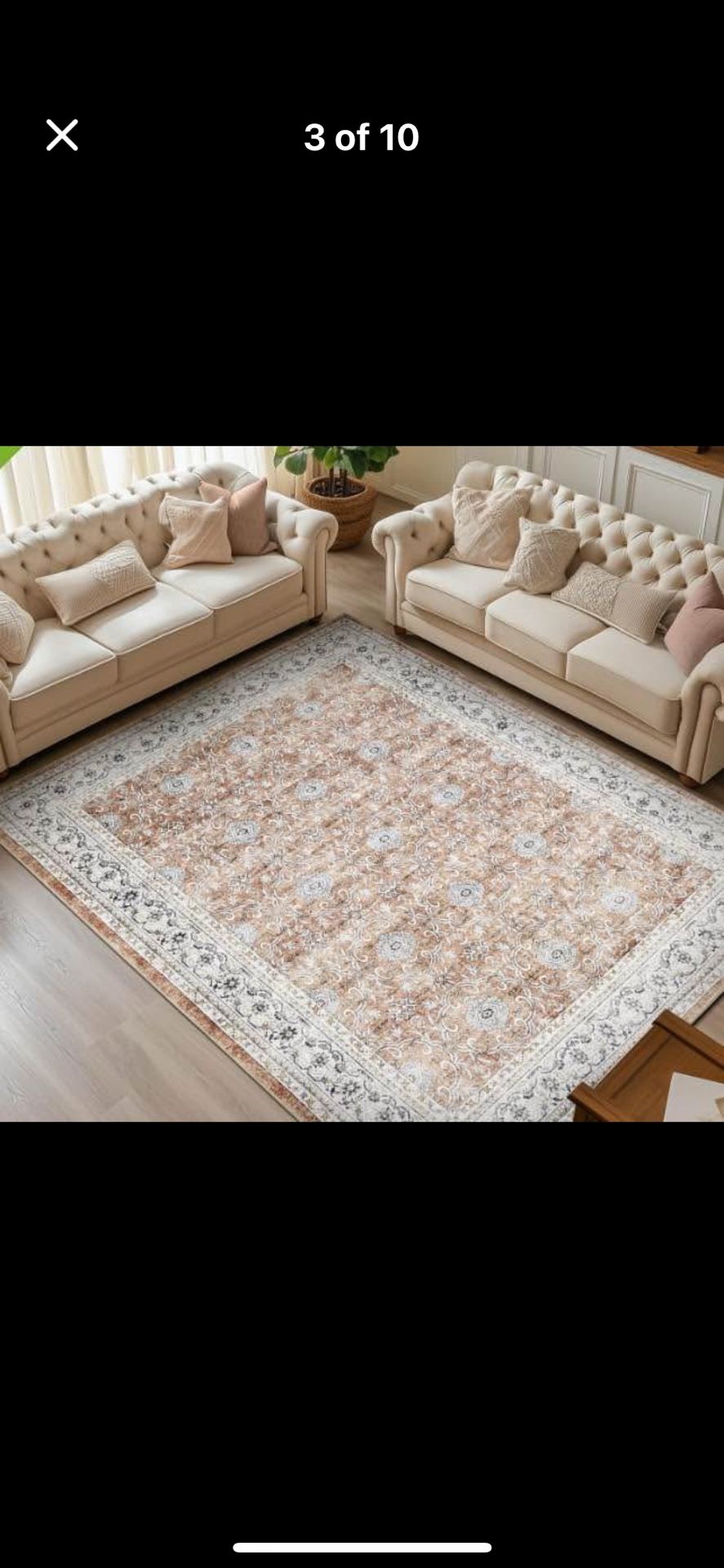 New 6*9 Area Rug Soft Machine Washable Rug Indoor Non-Slip Low Pile Faux Wool