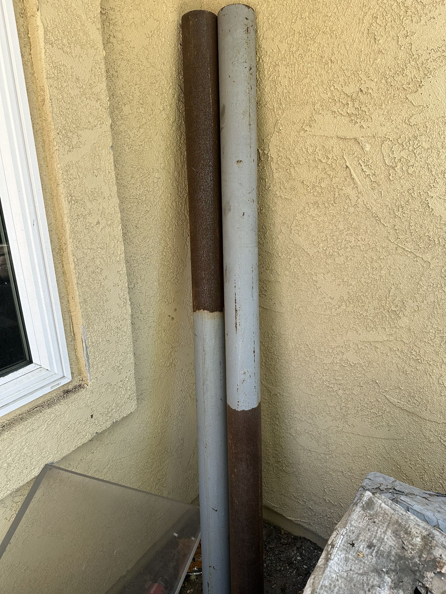 4 1/2 “ OD Steel Pipe, 1/4” wall. 