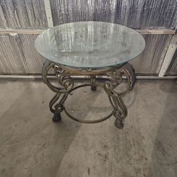 Glass And Metal Table