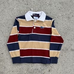 Vintage 90s Zod Lacoste striped polo shirt streetwear size 4 kids