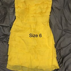 Calvin Klein Yellow Dress Size 6