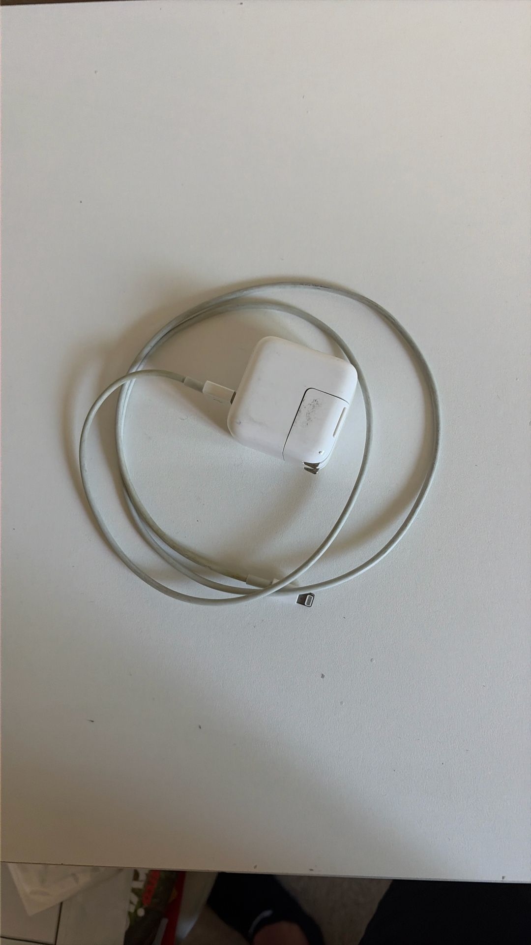 Used Apple Lightning to USB Cable + Power Adapter charging block