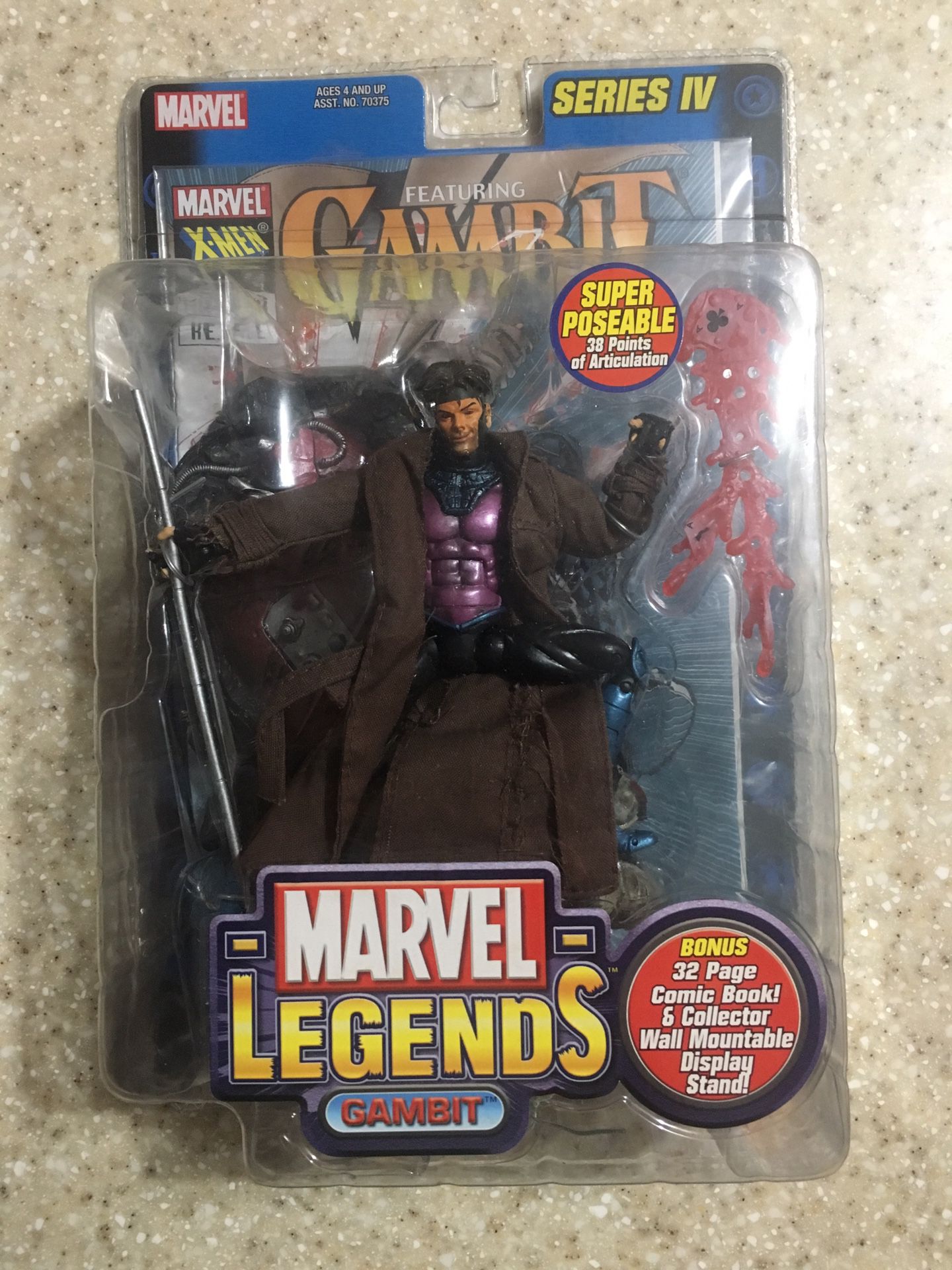 Gambit (X-Men) Marvel Legends Series IV Action Figure by Toy Biz