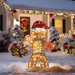 5 ft. Gingerbread Man Outdoor Christmas Holiday Yard Decoration Warm White LED