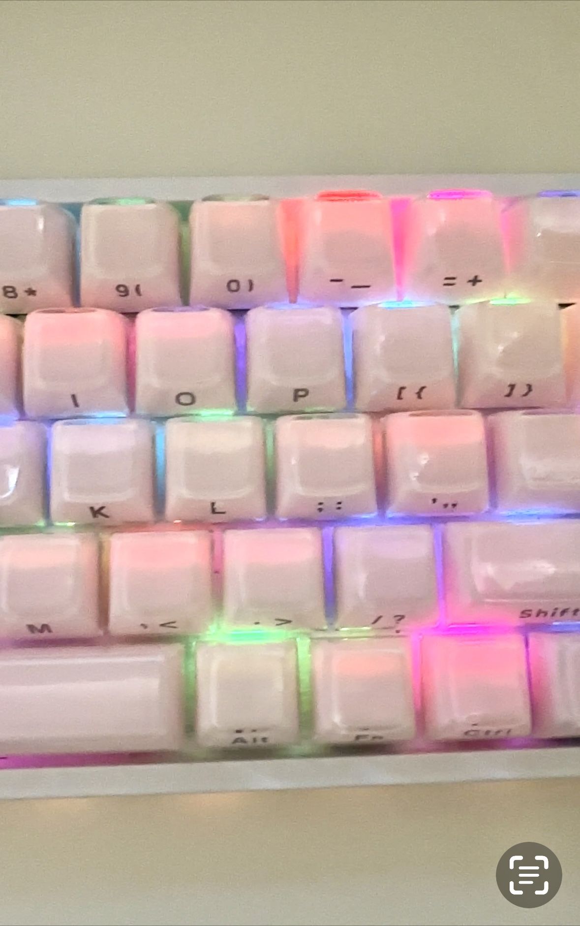PINK CRYSTAL JELLY SHINE-THRU KEYCAPS (113 OEM Profile Keycaps)