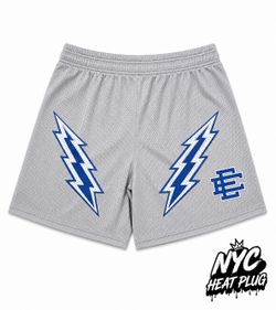 Eric Emanuel EE Mesh Shorts Gray Blue Lightning Size L & XL