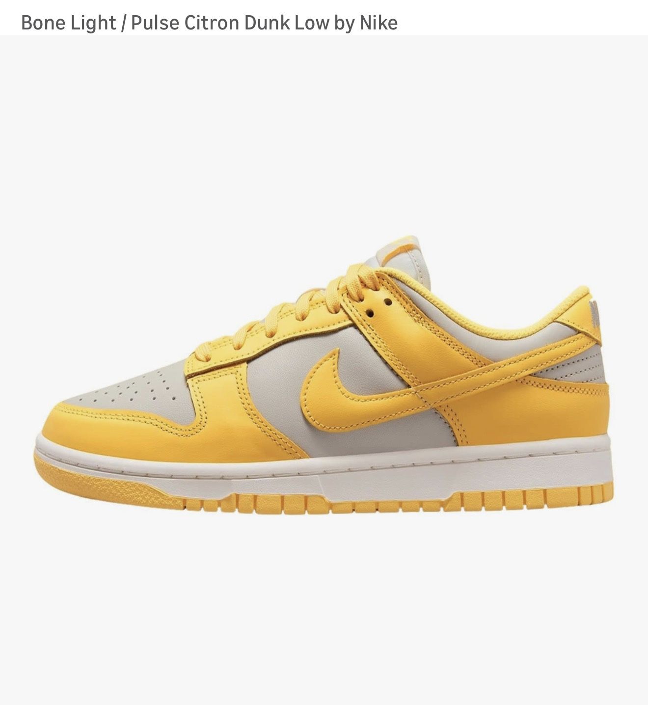Bone Light / Pulse Citron Dunk Low by Nike