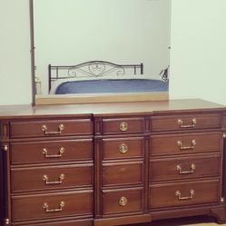 Two Solid Wood Dressers with Mirrors
