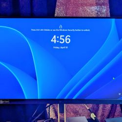 Pair of HP E24 G4 24" Monitors - Fully Adjustable Ergonomic Stands