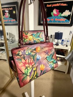 Anuschka “Birds In Paradise” Leather Shoulder Bag