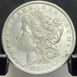 1885-P Morgan Silver Dollar About Uncirculated Proof-Like Cartwheel Luster
