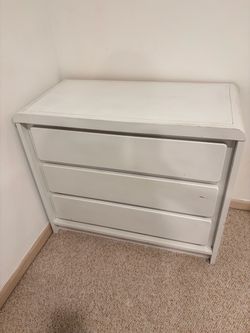 Solid wood White 3-Drawer Chest of Drawers