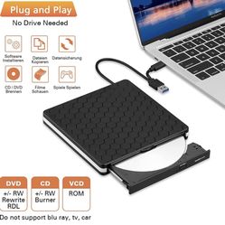External DVD Drive, Amicool USB 3.0 Type-C CD DVD +/-RW Optical Drive USB C Burner Slim CD/DVD ROM Rewriter Writer Reader Portable for PC Laptop Deskt