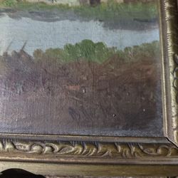 Antique Painting On Canvas. 
