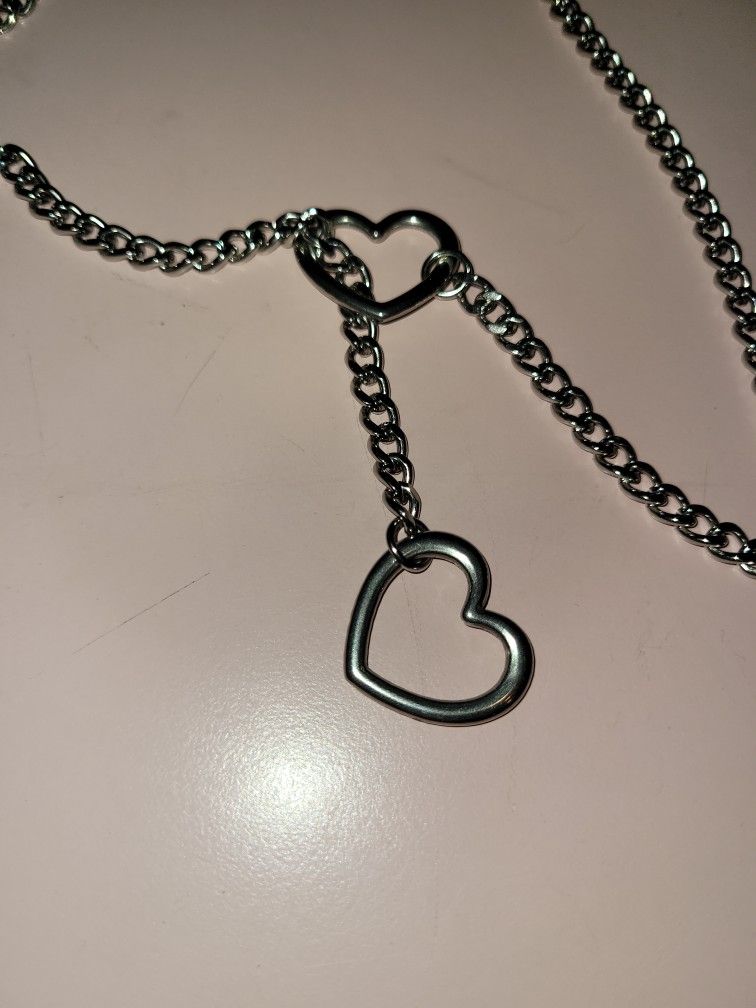 Heart O-ring Slip Chain Necklace