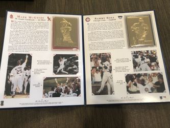 Brand New Danbury Mint Sammy Sosa Mark McGuire Gold Cards 