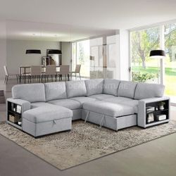 Gray Sectional Couch With Pullout Bed
