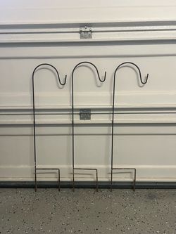 Set of 3 Metal Shepherd's Hook Stakes