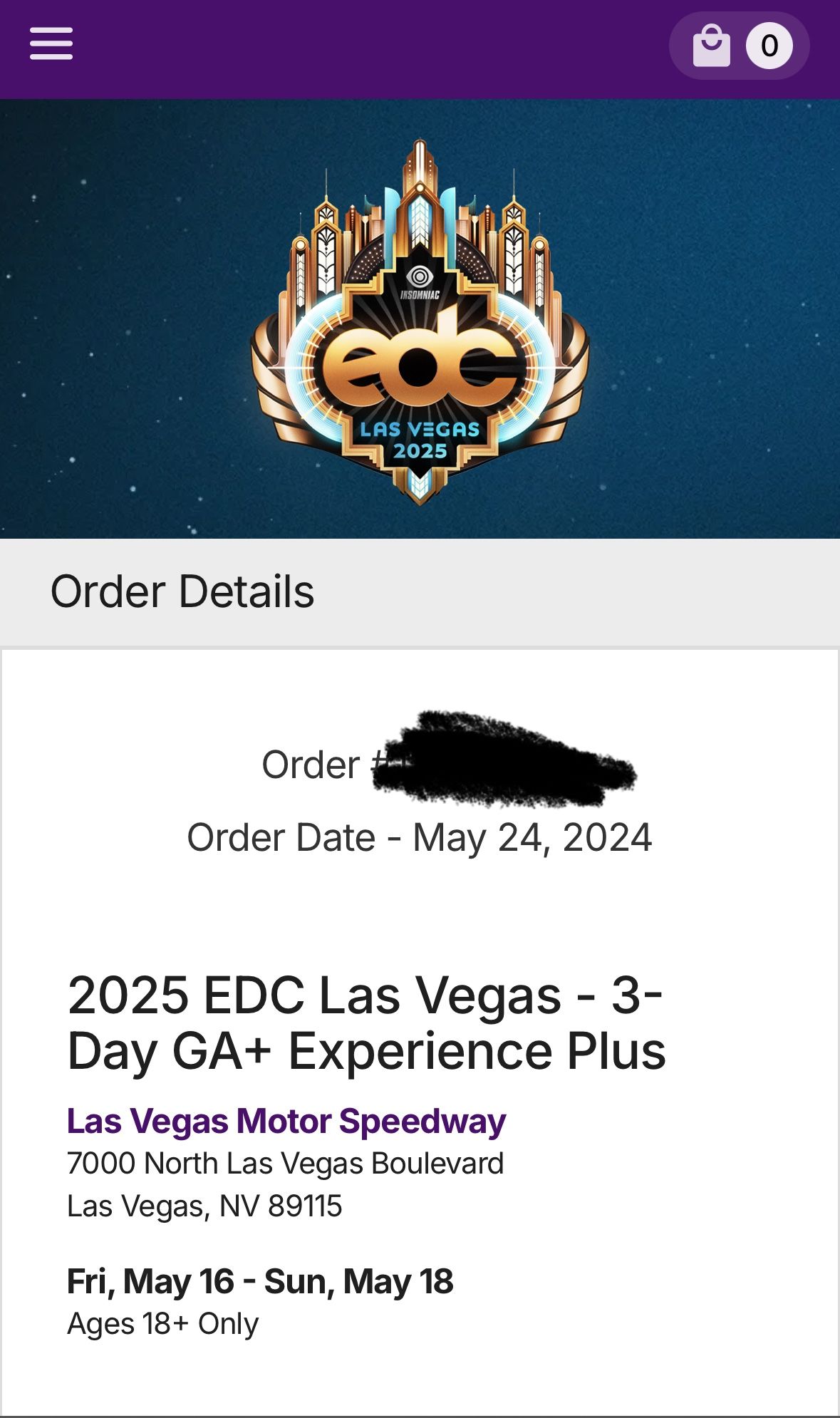 2 GA+ EDC Las Vegas Tickets