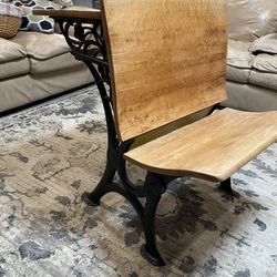 Vintage School Desk Cast Iron Legs