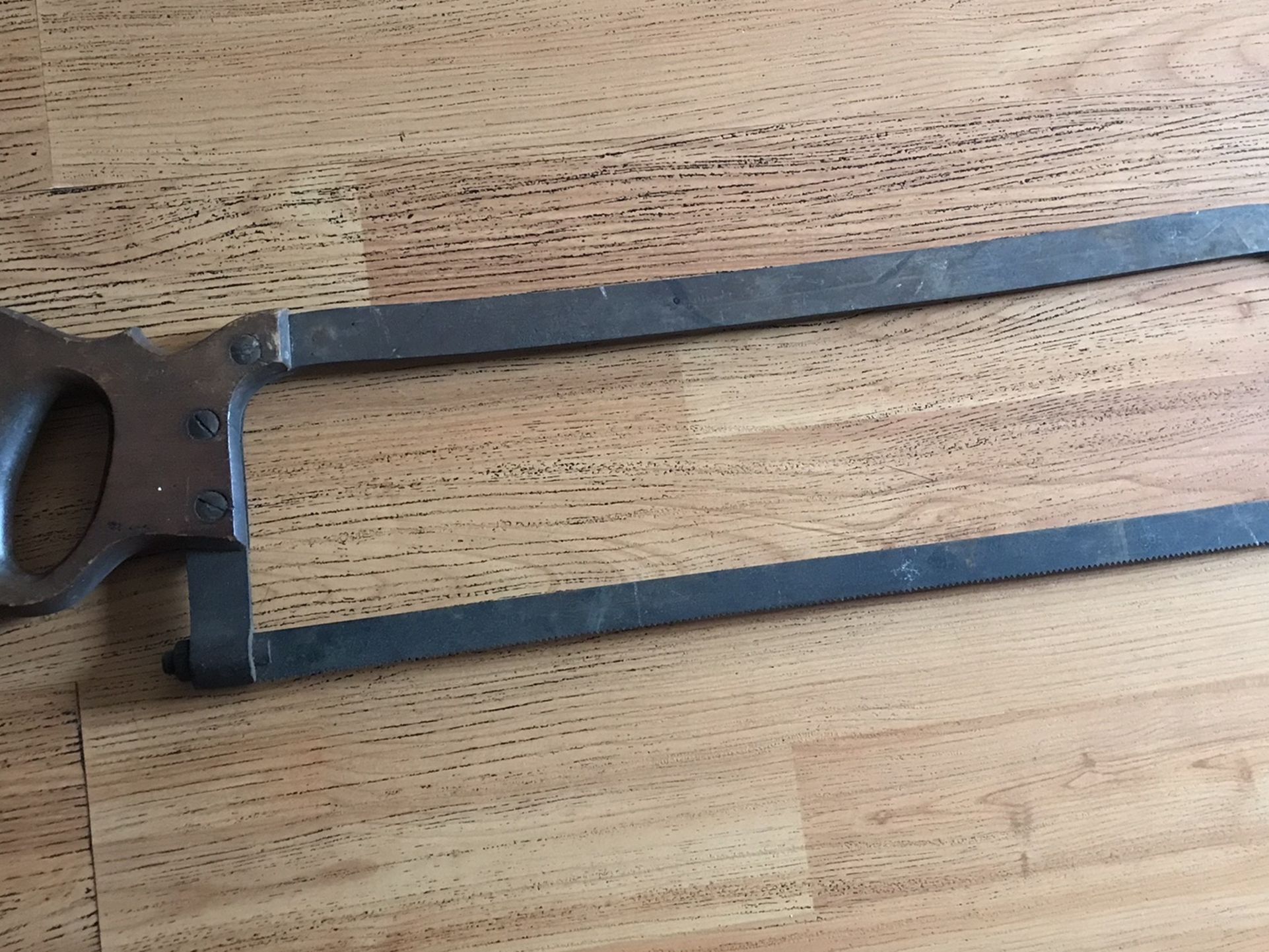 Vintage C.E. Jennings Co. 17 & 1/2. Cast Steel Butchers Bone Saw. Antique Meat/Bone Saw