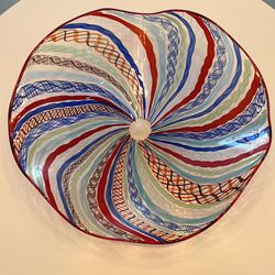 Murano Hand-Blown Art Glass Bowl - Italy