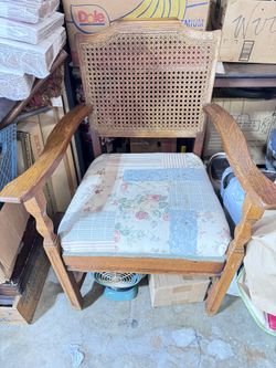 Vintage Cane Oak Chair