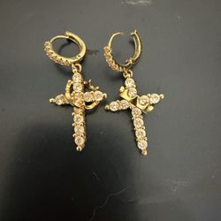 Cross Dangling Earrings 
