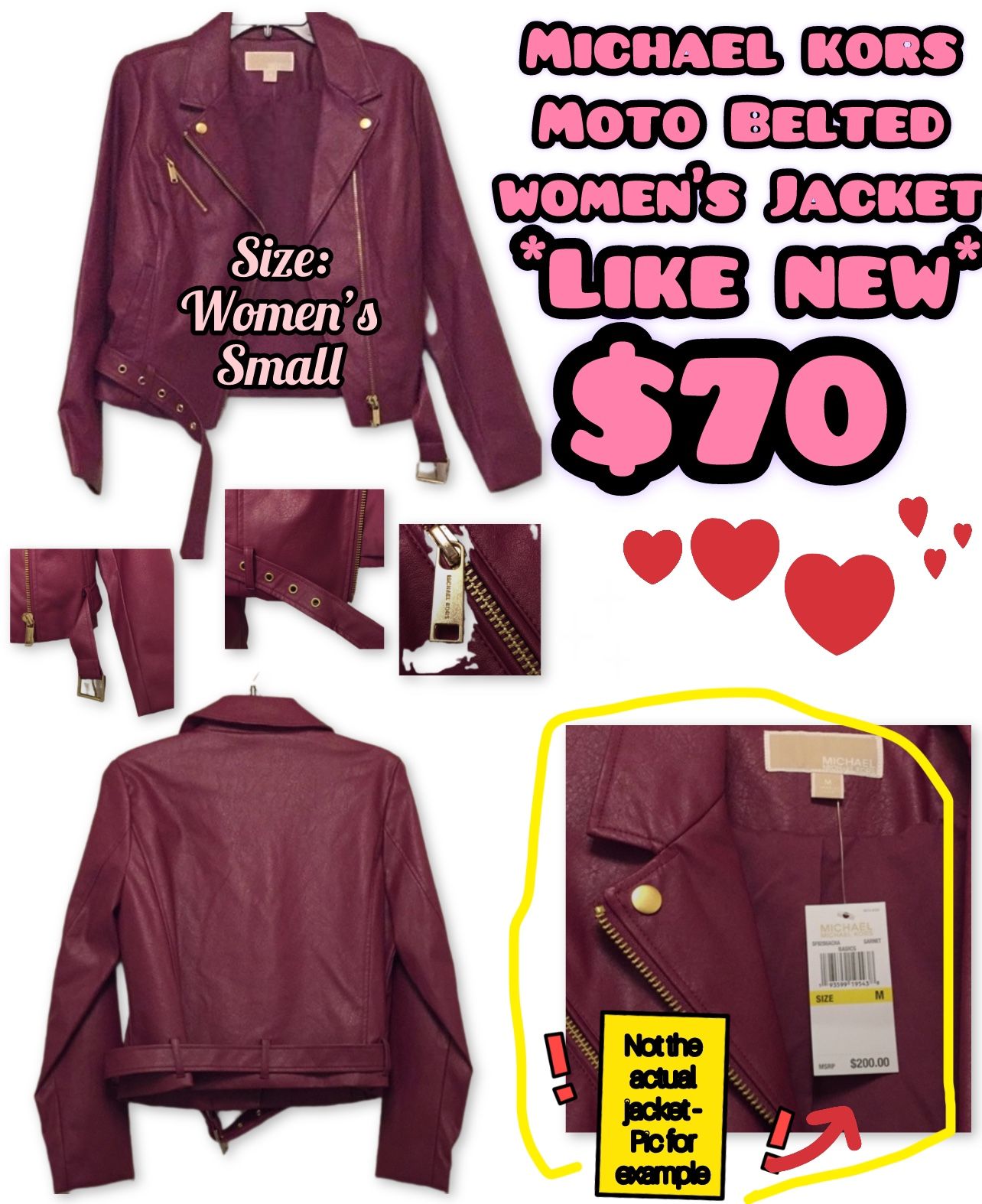 Michael Kors Berry Moto Jacket Like New