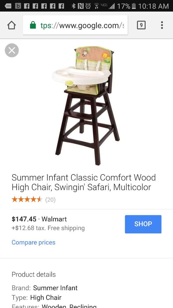 Summer Infant Wooden High Chair For Sale In Glendale Az Offerup