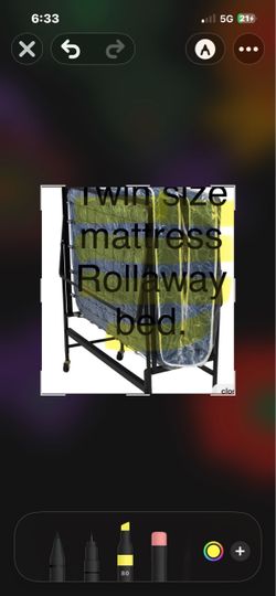 Twin rollaway bed & mattress