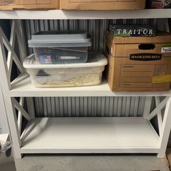 White 3 level wooden shelf