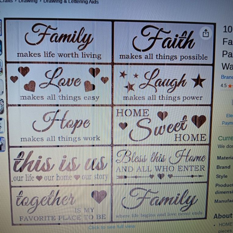 10 PCS REUSABLE WORD STENCIL FOR PAINTING