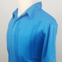 Izod Mens Large Exteme Function Golf Blue Polo Short Sleeve Casual Shirt 