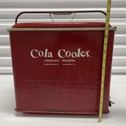 Vintage Cola Cooler Ice Chest Cherry Red 1950’s!