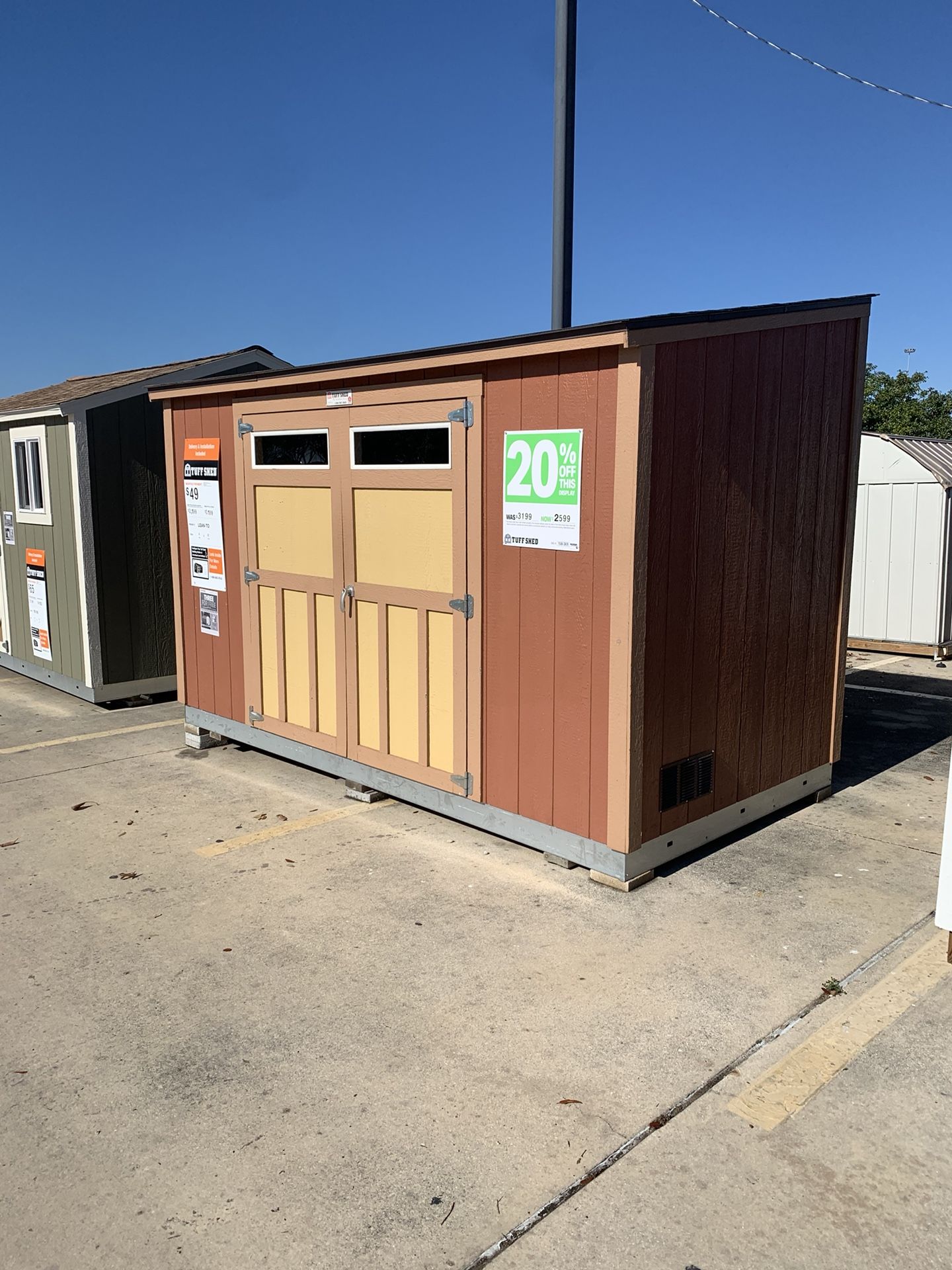 Tuff Shed 6 x 12 Lean To Display for sale Free Delivery