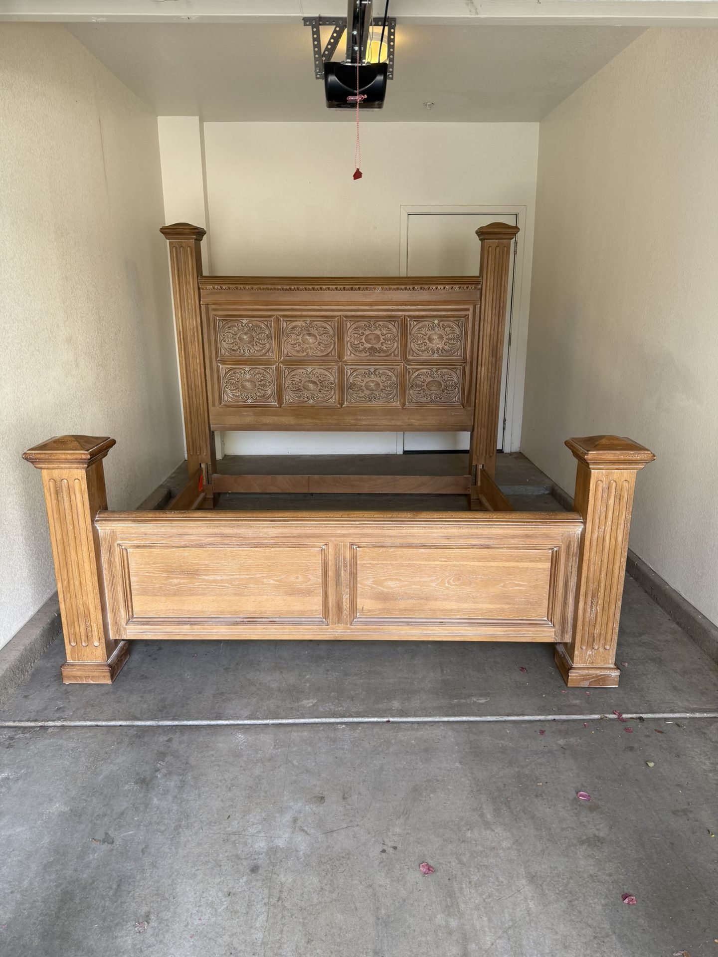 California King Bed Frame - Solid Wood Antique