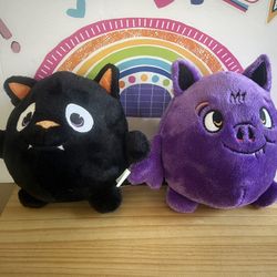 HALLOWEEN VAMPIRE CAT & BAT 7 INCH SOFT PLUSH TOYS!  SUPER CUTE
