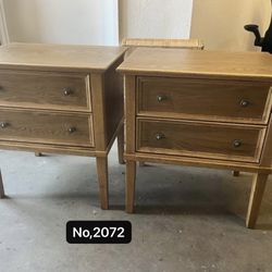 New in the box not assembled  2pcs/Solid Wood Nightstand with 2 Drawers, Practical Bed Side Table/Night Stand, End Table with 2 Drawers for Bedroom or