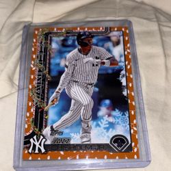 Jazz Chisholm Jr Yankkees Baseball Card Topps Holiday Parallel