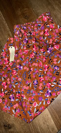 Floral Print Elastic Waist skirt