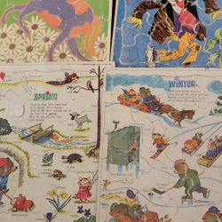 Vintage 1963 Richard Scarry Western Publishing Seasons Children’s Puzzles