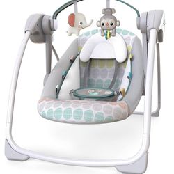 Bright Starts Automatic 6-Speed Portable Baby Swing, Whimsical Wild